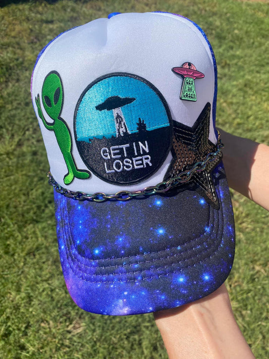 Get In Loser Alien Space Trucker Hat