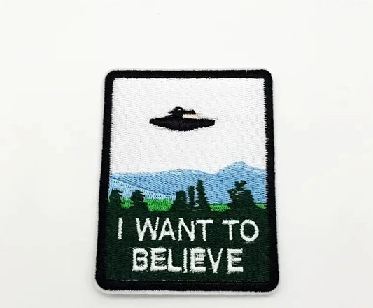 I WANT TO BELIEVE IRON ON PATCH