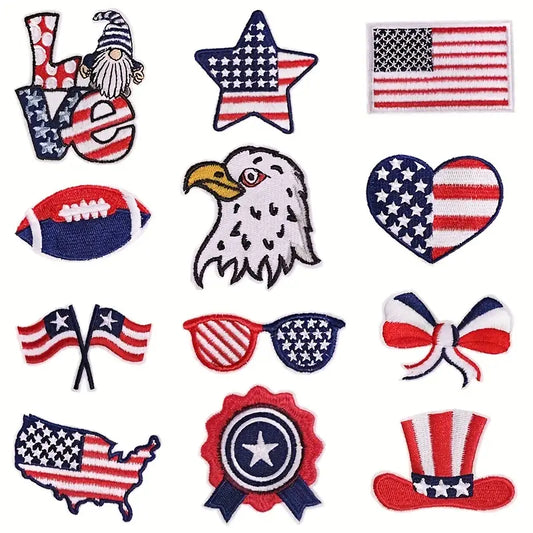 Patriotic Iron On Patches Select One Style from Assortment